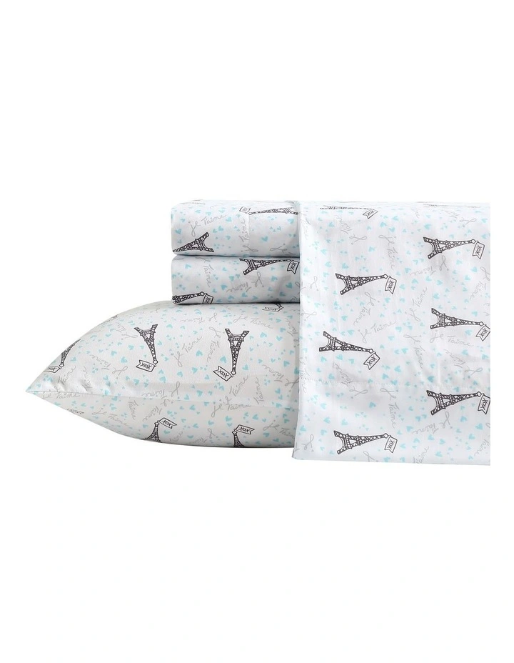 Je Taime Paris Printed Sheet Set Betsey Blue Queen image 5