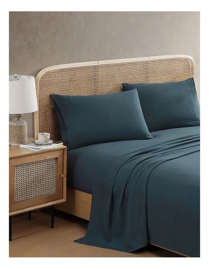 Vintage Washed Sheet Set Navy King image 1