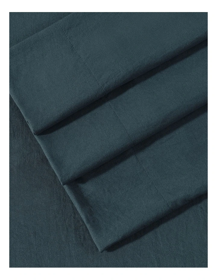 Vintage Washed Sheet Set Navy King image 2