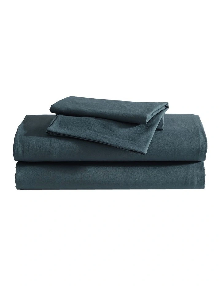 Vintage Washed Sheet Set Navy King image 3
