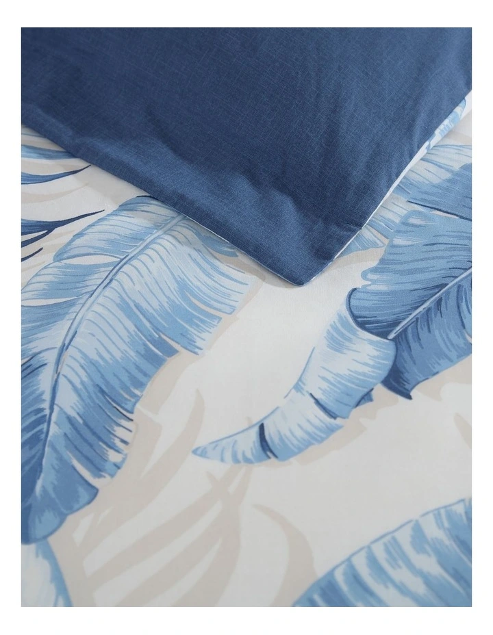 Palmiers Quilt Cover Set Blue Queen image 2