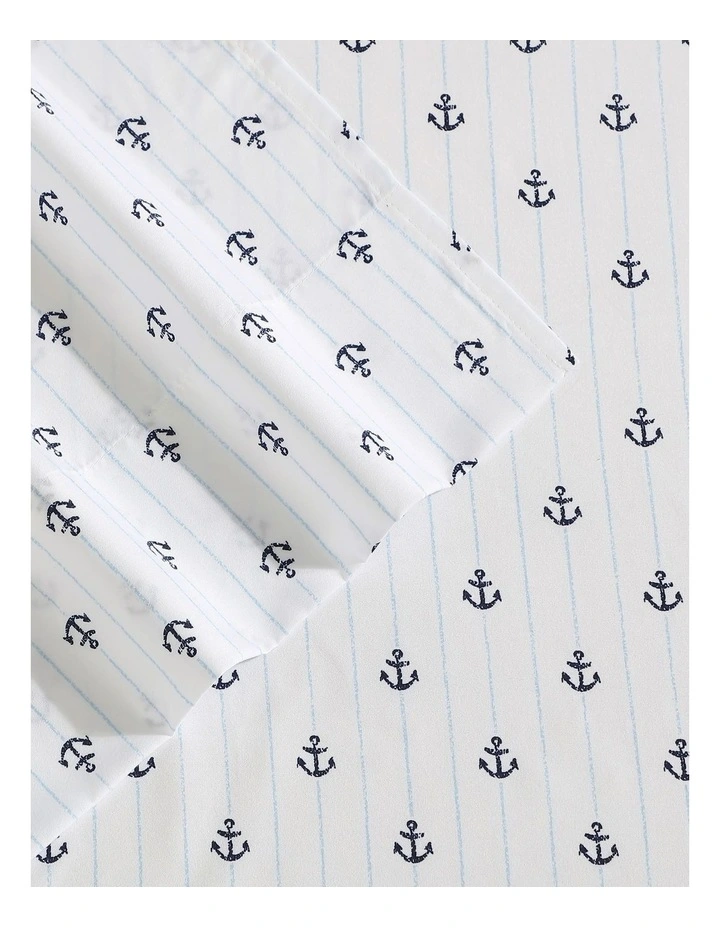 Anchor Drop Vintage Washed Sheet Set Blue Single image 3