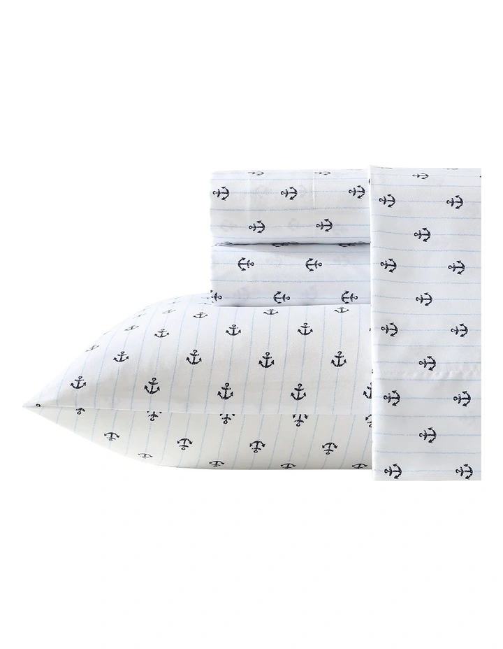 Anchor Drop Vintage Washed Sheet Set Blue Single image 6