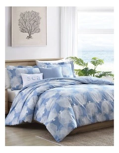 Ohana Quilt Cover Set Coastal Blue Super King