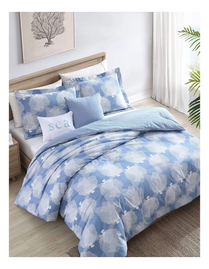 Ohana Quilt Cover Set Coastal Blue Super King image 2