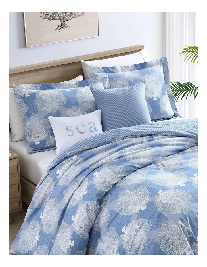 Ohana Quilt Cover Set Coastal Blue Super King image 3