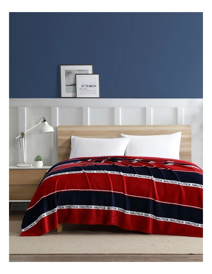 Bellecastle Blanket Navy/Red Queen image 1