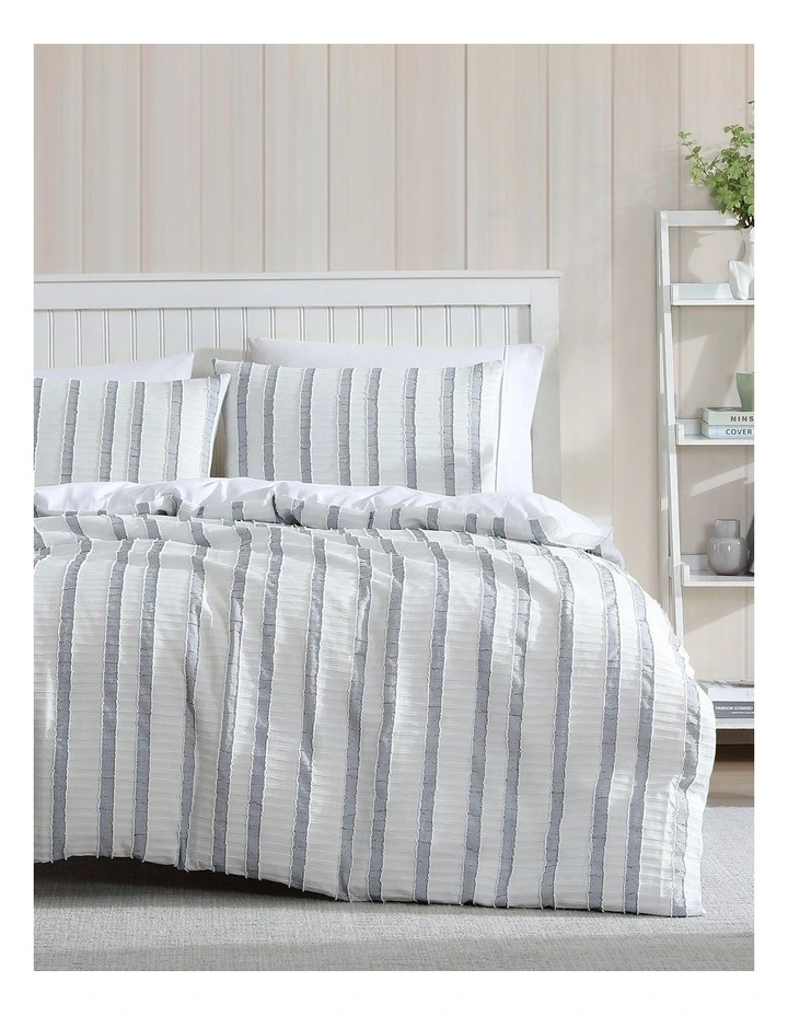 Miles Quilt Cover Set Blue King image 1