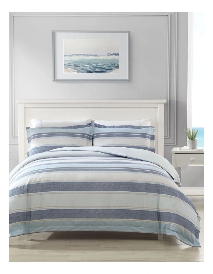 Serenity Quilt Cover Set Blue King image 1