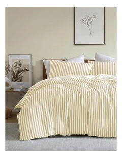 Frankie Stripe Quilt Cover Set Yellow King