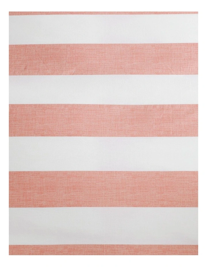 Awning Stripe Quilt Cover Set Coral Double image 3