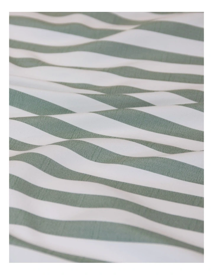 Frankie Stripe Quilt Cover Set Sage Queen image 2