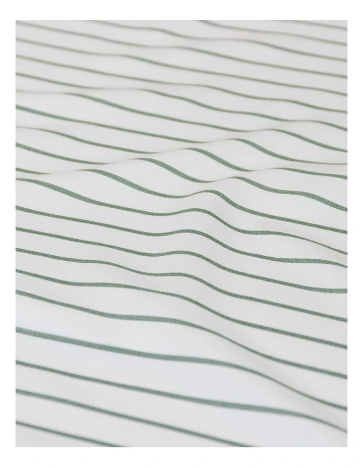 Frankie Stripe Quilt Cover Set Sage Queen image 3