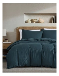 Vintage Washed Quilt Cover Set Navy King