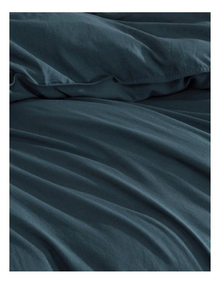 Vintage Washed Quilt Cover Set Navy King image 2