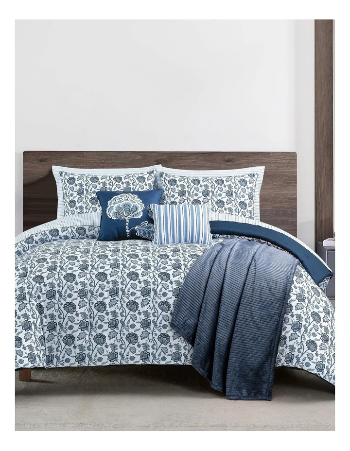 Floral Bay 10pce Biab Set Tidal Blue/Navy Queen image 1