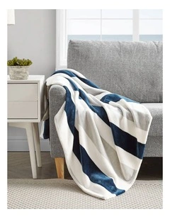Awning Stripe Throw Blue Single