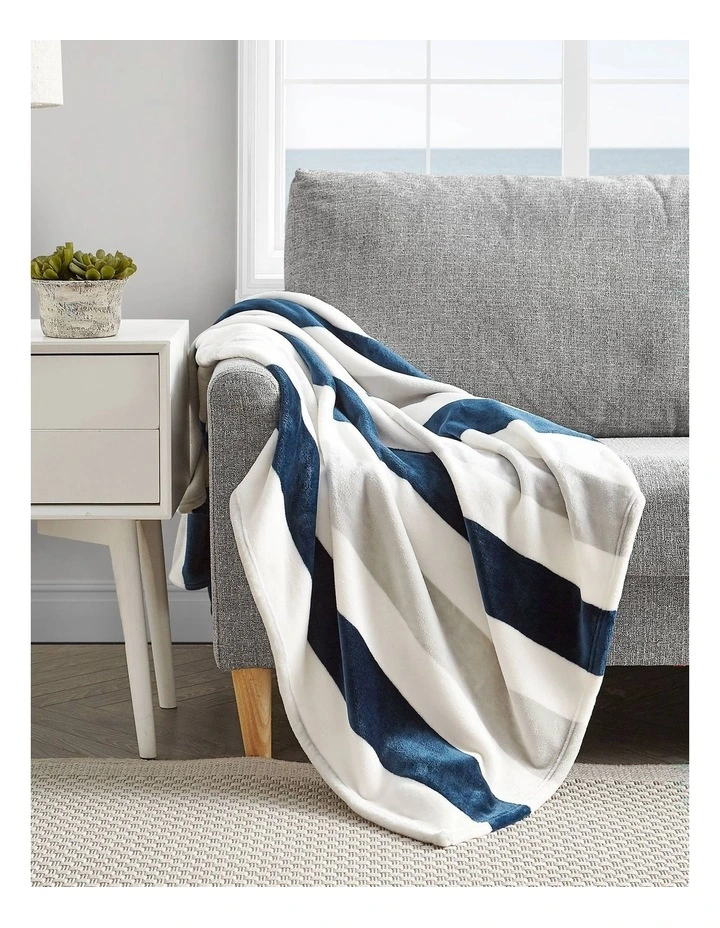 Awning Stripe Throw Blue Single image 1