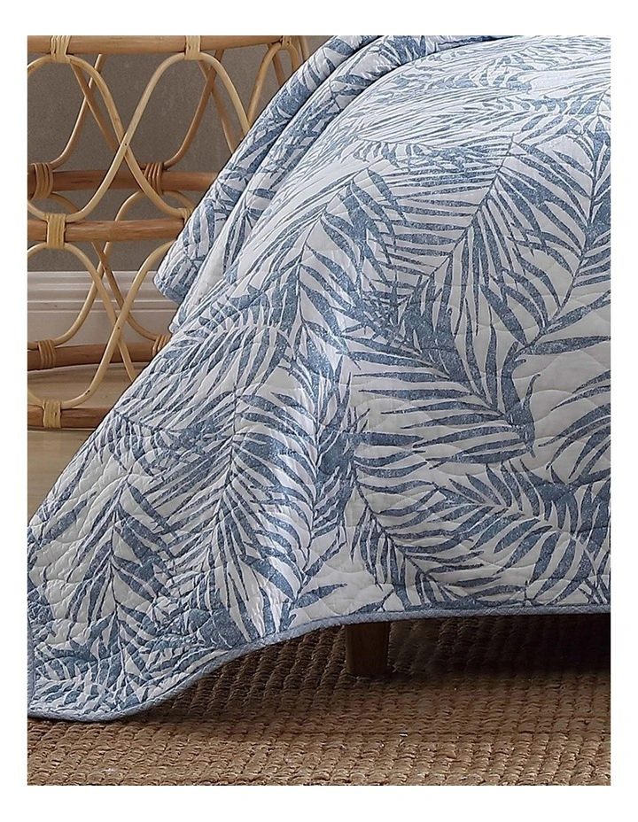 Palm Day Coverlet Set Blue Canal Queen image 3