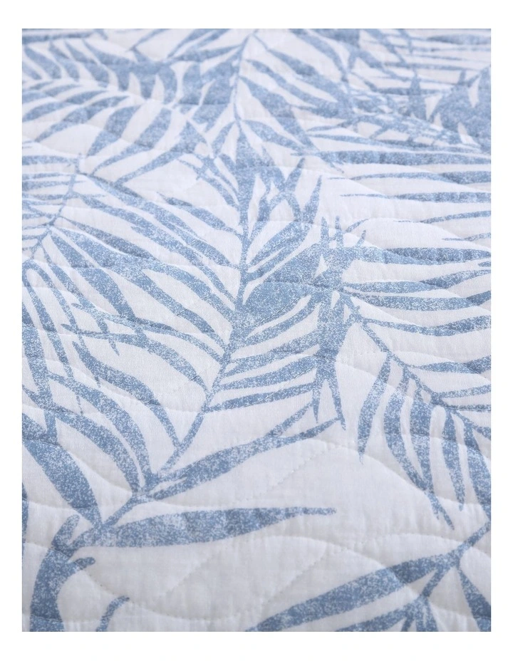 Palm Day Coverlet Set Blue Canal Queen image 4