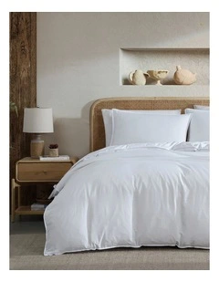 Vintage Washed Quilt Cover Set White Super King