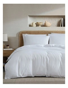 Vintage Washed Quilt Cover Set White Super King