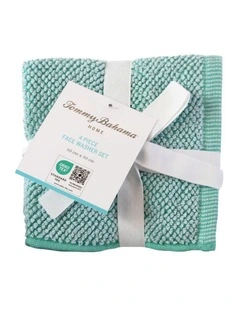 Washed Pebble Face Washer 4pk Ice Blue / Aqua 33x33cm