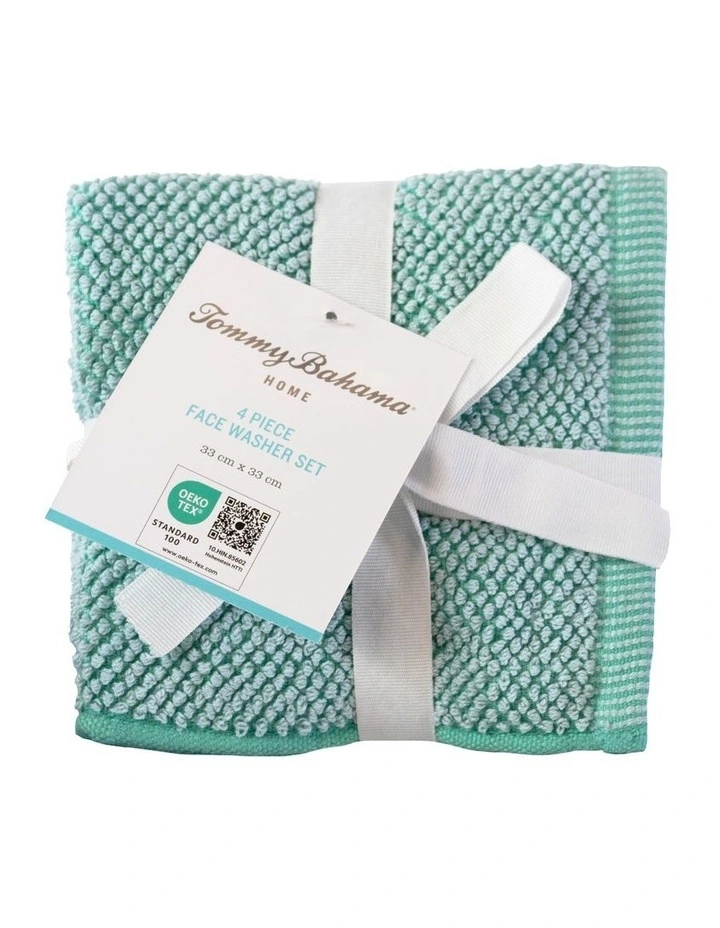 Washed Pebble Face Washer 4pk Ice Blue / Aqua 33x33cm image 1