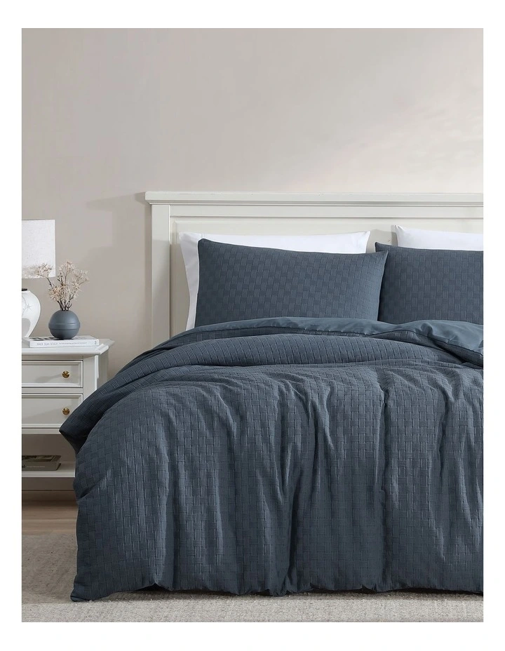 Alexander Quilt Cover Set Blue Queen image 1