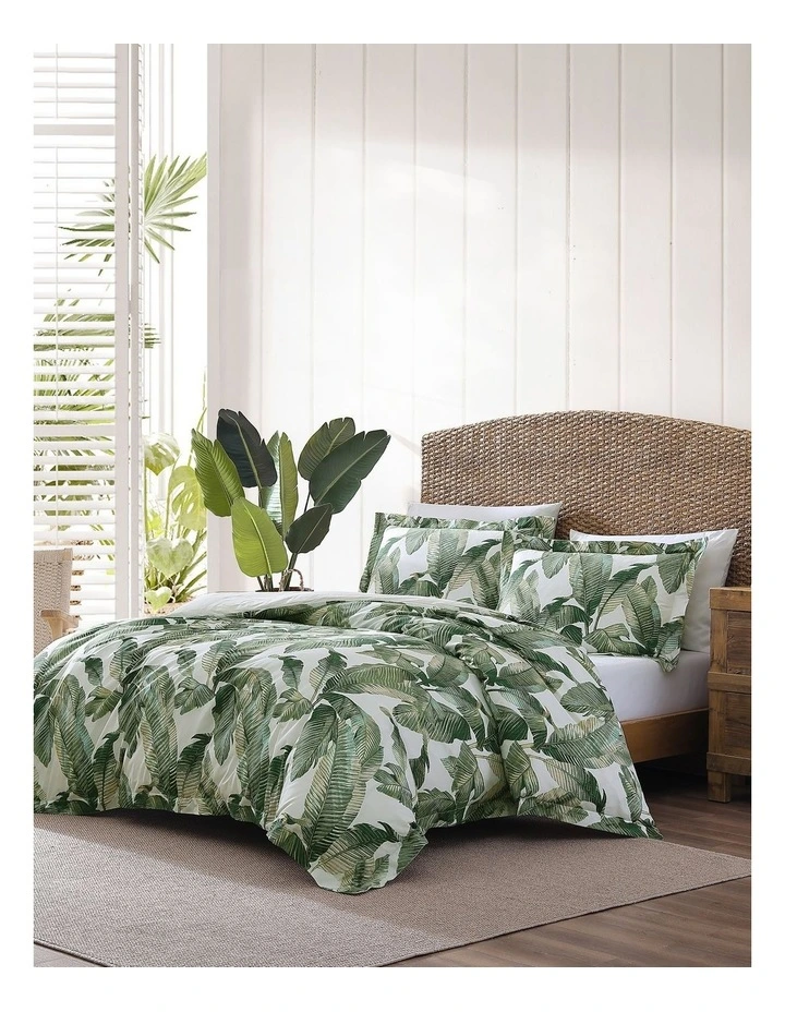 Fiesta Palms Quilt Cover Set Green Queen image 2