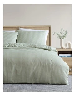 Finley Stripe Quilt Cover Set Khaki Single