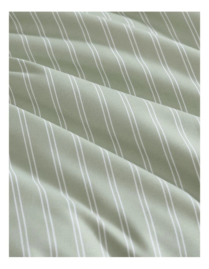 Finley Stripe Quilt Cover Set Khaki Single image 2