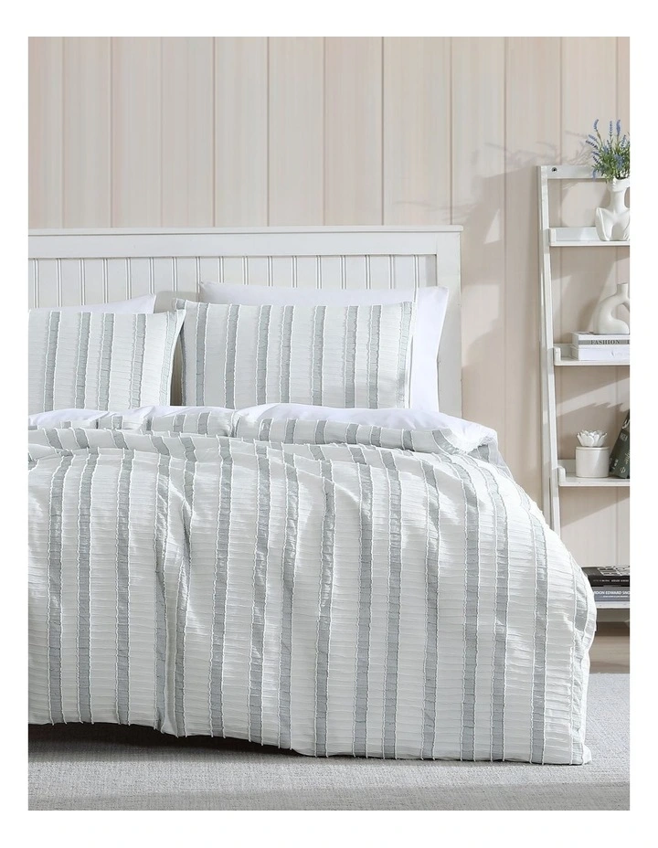 Miles Quilt Cover Set Green King image 1