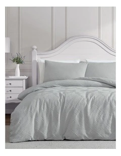 Henderson Quilt Cover Set Silver Queen