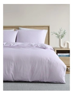 Finley Stripe Quilt Cover Set Periwinkle Double