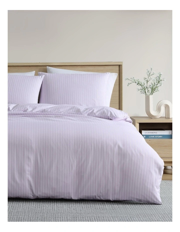Finley Stripe Quilt Cover Set Periwinkle Double image 1