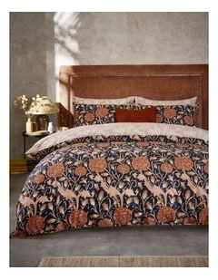 Wild Tulip Quilt Cover Set Copper Super King