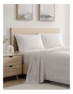 Finley Stripe Sheet Set Oatmeal Single