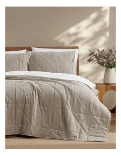 Ridge 3pc Coverlet Set Beige Queen/King