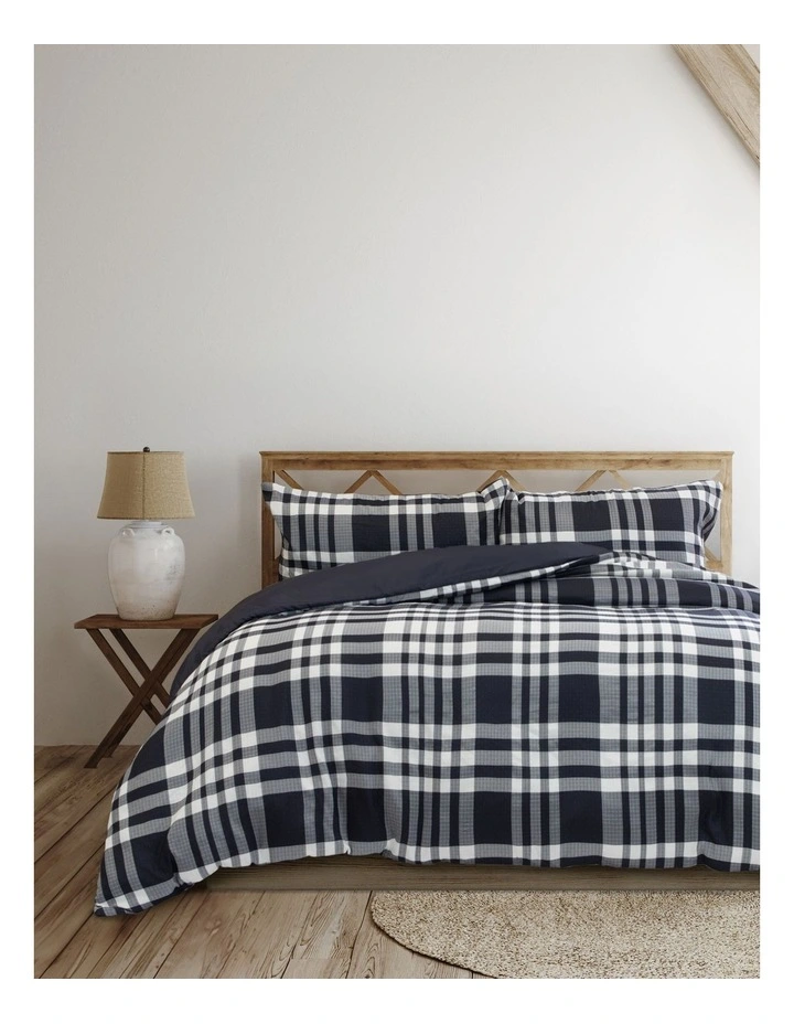 Ronan Quilt Cover Set Navy King image 1