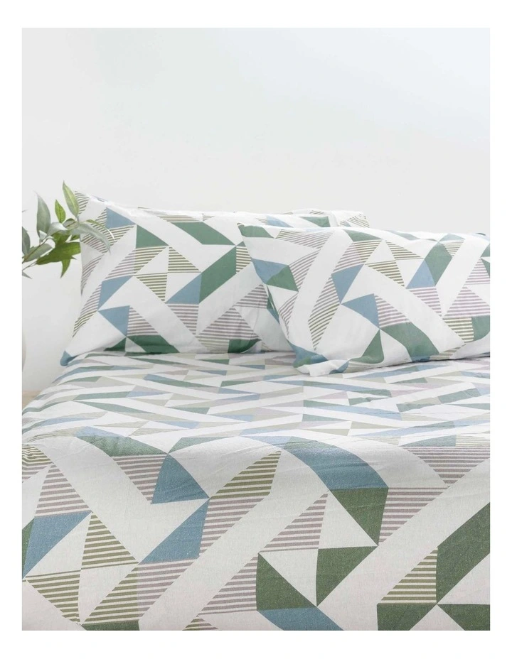 Onslow Flannelette Fitted Sheet and Pillowcase Set image 1