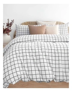 Grid Flannelette Quilt Cover Set