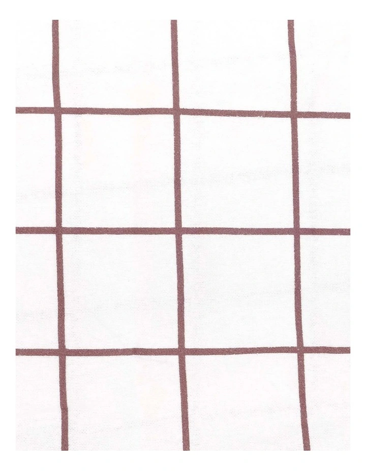 Grid Boysenberry Flannelette Fitted Sheet and Pillowcase Set image 3