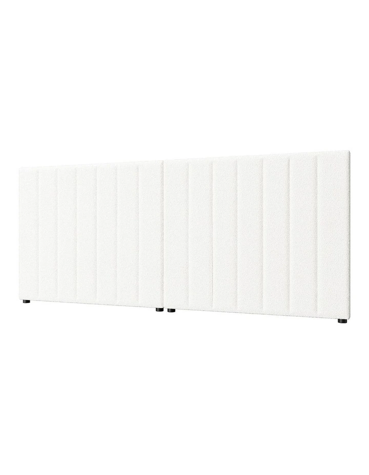 Oikiture Bed Frame Headboard Double Queen King Size Head Bedhead White Boucle image 1
