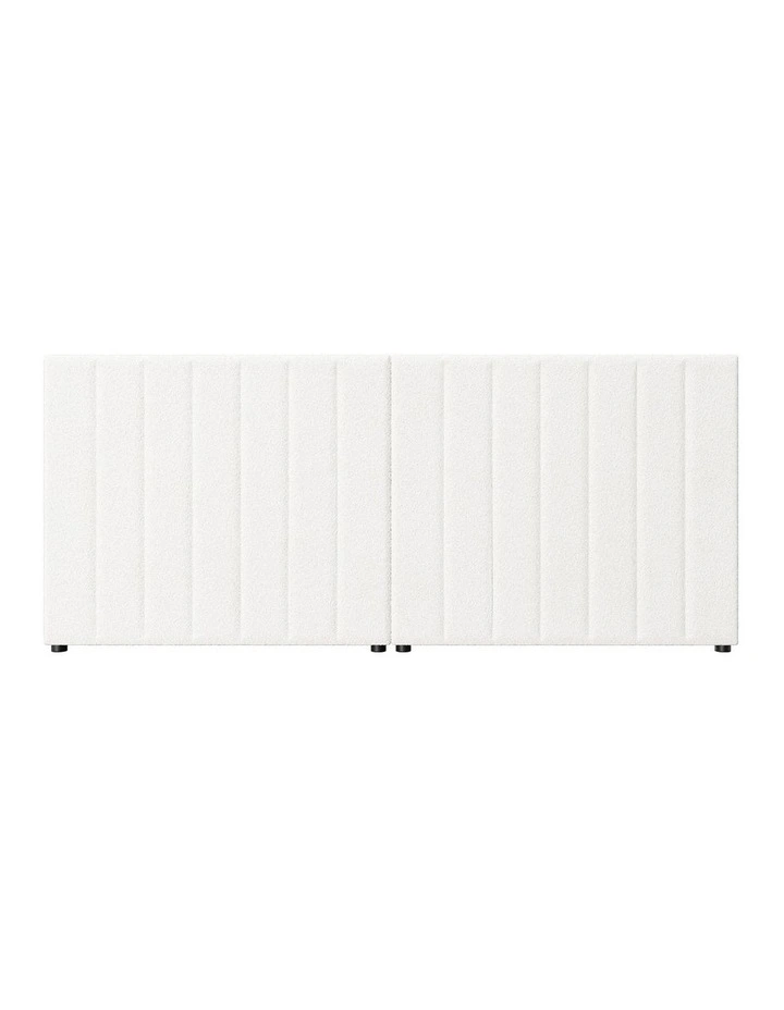 Oikiture Bed Frame Headboard Double Queen King Size Head Bedhead White Boucle image 2