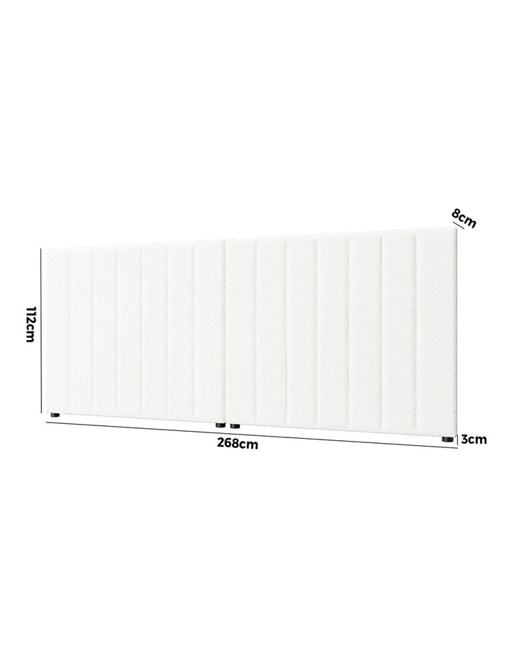 Oikiture Bed Frame Headboard Double Queen King Size Head Bedhead White Boucle image 3