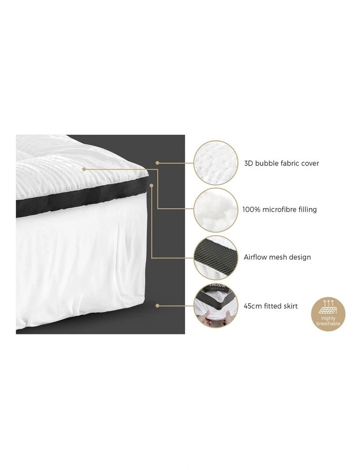 Bedra Mattress Topper Pillowtop 3D Bubble Airflow Bed Protector Cover King image 4