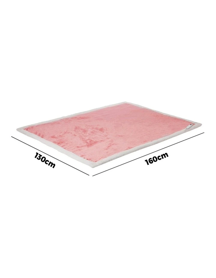 Bedra Electric Throw Rug Dual Side Heated Blanket Flannel&Sherpa Pink image 3
