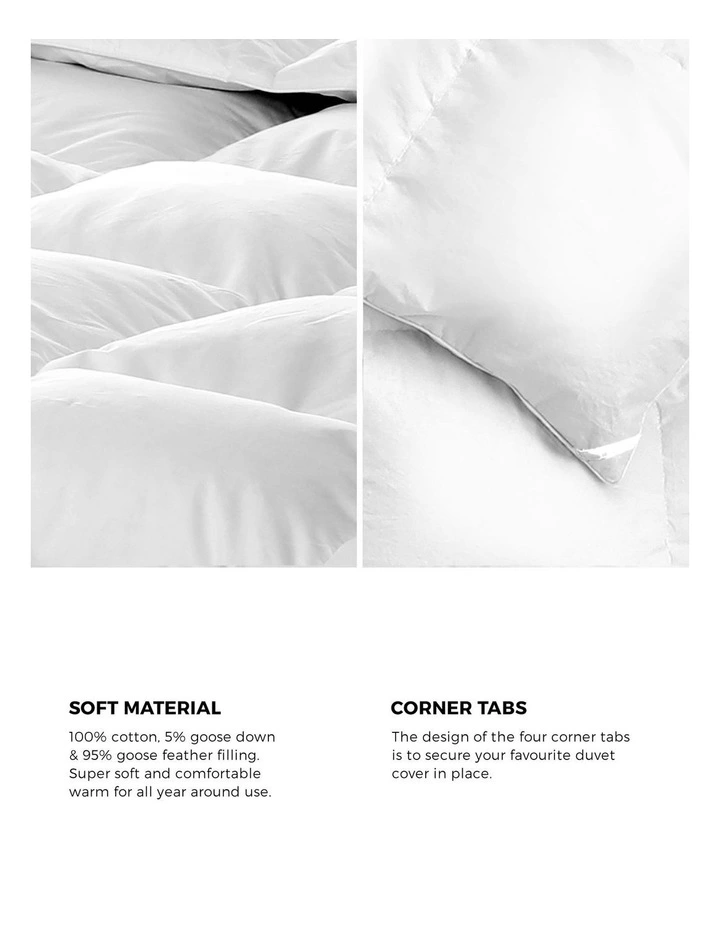 Bedra Goose Down Quilt 500GSM Winter Summer Duvet Doona Blanket King image 6