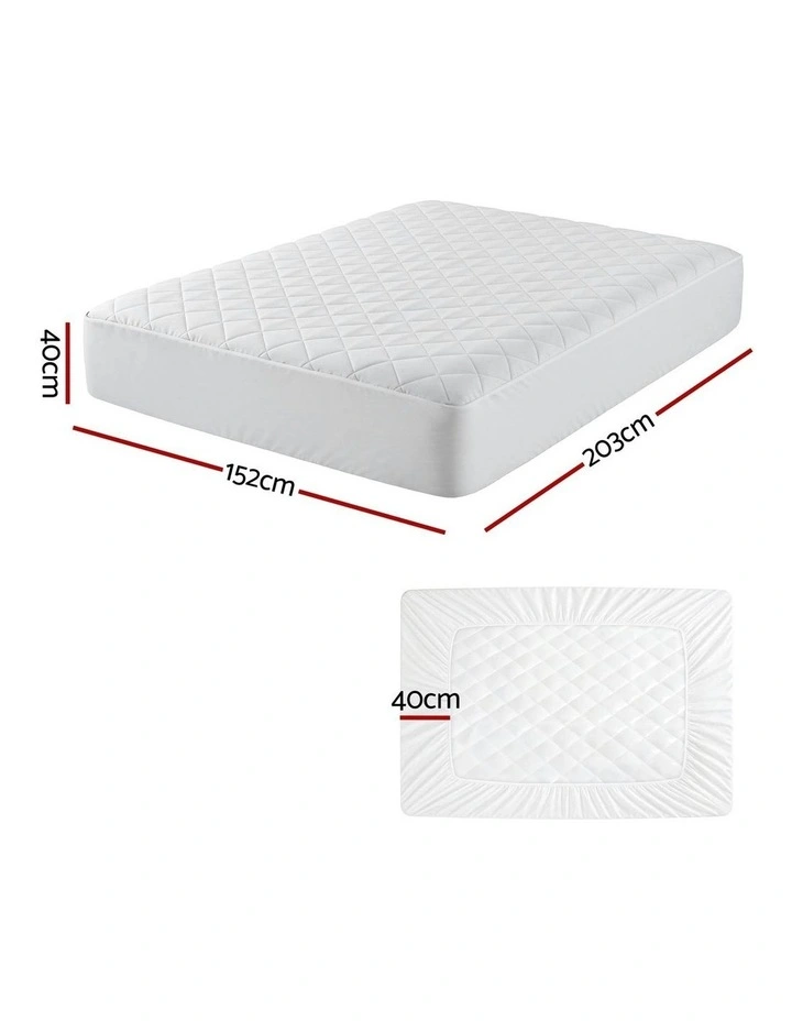 Waterproof Cotton Queen Mattress Protector in White image 4